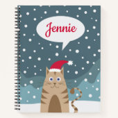 Personalisiertes Weihnachtskatzenbuch Notizblock (Vorderseite)