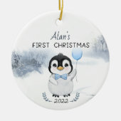 Personalisiertes Weihnachtskind Keramik Ornament (Vorne)