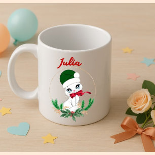 Personalisiertes Weihnachtskitty – Feiertage Kaffeetasse