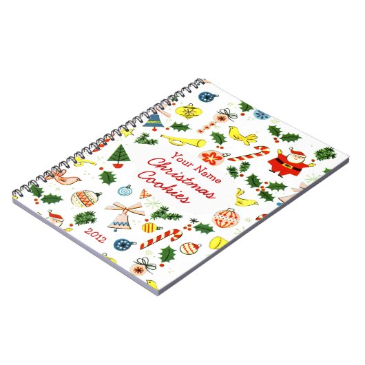 Personalisiertes Weihnachtskoch oder Rezept-Notebo Notizblock (Linke Seite)