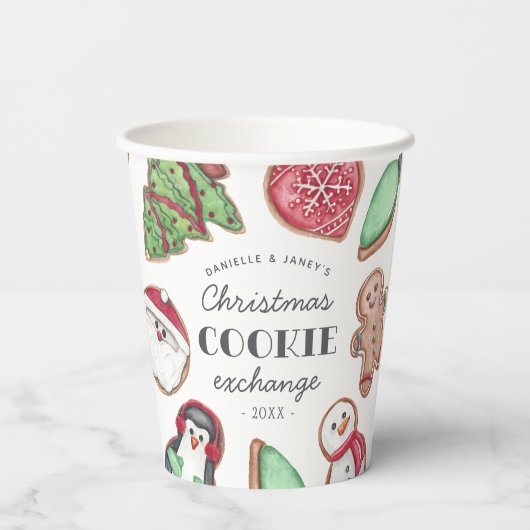 Personalisiertes Weihnachtskochtausch-Party Pappbecher (Rückseite)