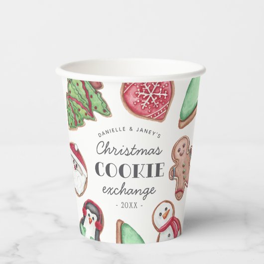 Personalisiertes Weihnachtskochtausch-Party Pappbecher (Vorderseite)