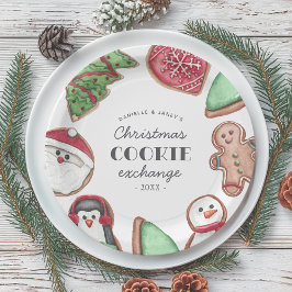 Personalisiertes Weihnachtskochtausch-Party Pappteller