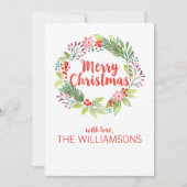 Personalisiertes Weihnachtskranz-Foto Feiertagskarte (Vorderseite)