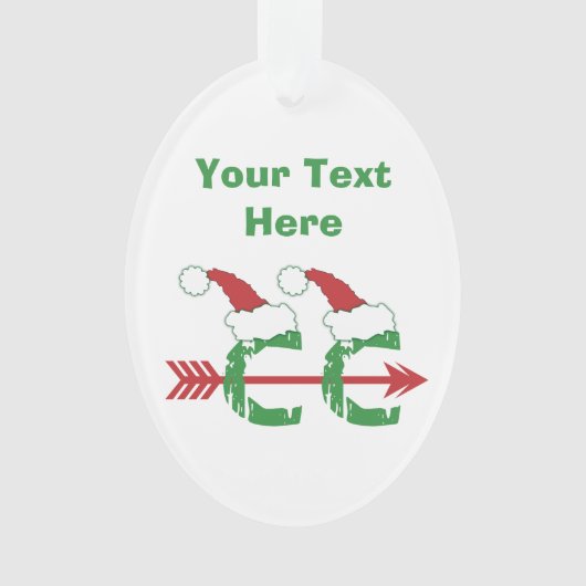 PERSONALISIERTES Weihnachtskreuz Ornament (Vorderseite)