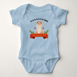 Personalisiertes Weihnachtslama Familienmatte Baby Baby Strampler