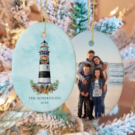 Personalisiertes Weihnachtslicht-Foto Keramik Ornament