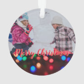 Personalisiertes Weihnachtslicht-Foto Ornament (Rückseite)
