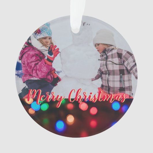 Personalisiertes Weihnachtslicht-Foto Ornament (Vorderseite)