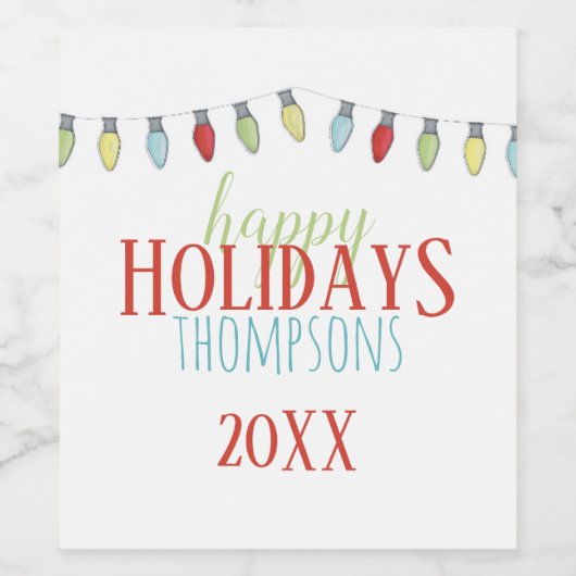 Personalisiertes Weihnachtslicht Weinetikett (Einzelnes Label)