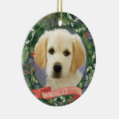 Personalisiertes Weihnachtslied Foto Keramik Ornament (Rechts)