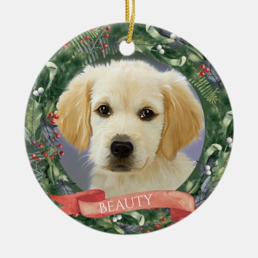 Personalisiertes Weihnachtslied Foto Keramik Ornament (Vorne)