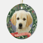 Personalisiertes Weihnachtslied Foto Keramik Ornament (Links)