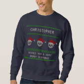 Personalisiertes Weihnachtslied Ugly Sweatshirt (Vorderseite)