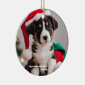 Personalisiertes Weihnachtsmann-Foto Keramik Ornament (Rechts)