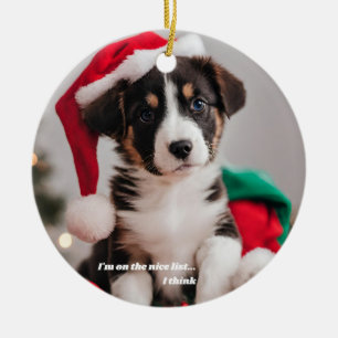 Personalisiertes Weihnachtsmann-Foto Keramik Ornament