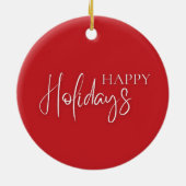 Personalisiertes Weihnachtsmann-Foto Keramik Ornament (Hinten)