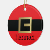Personalisiertes Weihnachtsmann-Gurt-Weihnachten Keramik Ornament (Links)