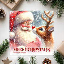 Personalisiertes Weihnachtsmann- und Rudolph-Kinde