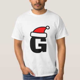 Personalisiertes Weihnachtsmannmützemonogramm T-Shirt
