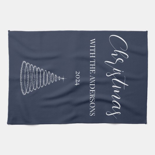 Personalisiertes Weihnachtsmarinebuch Geschirrtuch (Horizontal)