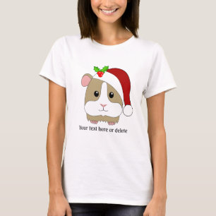 Personalisiertes Weihnachtsmeerschweinchen mit Wei T-Shirt
