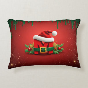 Personalisiertes Weihnachtsmonogramm M mit Santa-H Dekokissen