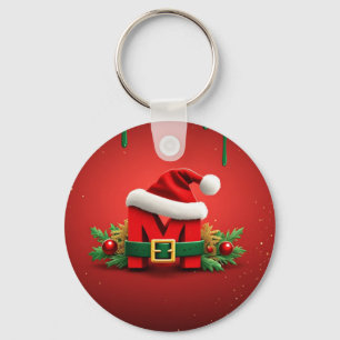 Personalisiertes Weihnachtsmonogramm M mit Weihnac Schlüsselanhänger