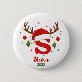 Personalisiertes Weihnachtsmonogramm S Weihnachtsm Button
