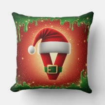 Personalisiertes Weihnachtsmonogramm V mit Santa-H