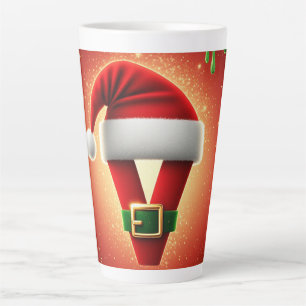 Personalisiertes Weihnachtsmonogramm V mit Santa-H Milchtasse