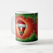 Personalisiertes Weihnachtsmonogramm V mit Weihnac Kaffeetasse (Vorderseite Links)
