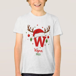 Personalisiertes Weihnachtsmonogramm W mit Santa H Tri-Blend Shirt