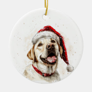 Personalisiertes Weihnachtsmotiv Labrador Hund Keramik Ornament