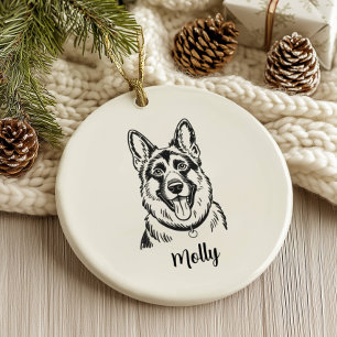 Personalisiertes Weihnachtsmotiv mit Deutscher Sch Keramik Ornament