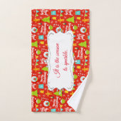 Personalisiertes Weihnachtsmuster Badhandtuch Set (Handtuch)