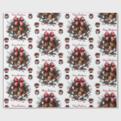 Personalisiertes Weihnachtsmuster Geschenkpapier (Flach)