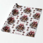 Personalisiertes Weihnachtsmuster Geschenkpapier (Ungerollt)