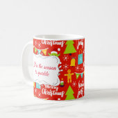 Personalisiertes Weihnachtsmuster Kaffeetasse (Vorderseite Links)