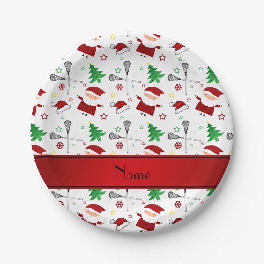 Personalisiertes Weihnachtsmuster Pappteller (Vorderseite)