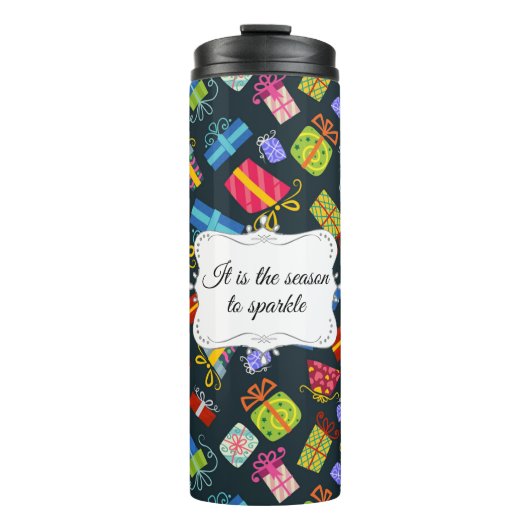 Personalisiertes Weihnachtsmuster Thermosbecher (Vorderseite)