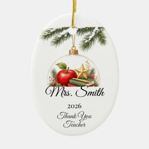 Personalisiertes Weihnachtsornament für Lehrer mit
