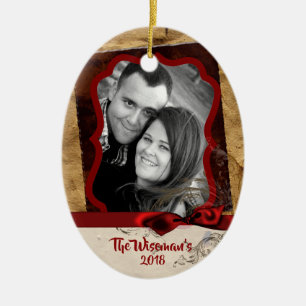 Personalisiertes Weihnachtspapier Tasche FOTO Orna Keramik Ornament