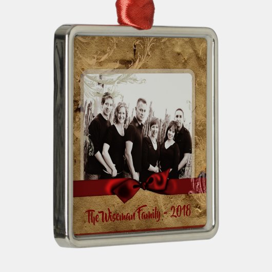 Personalisiertes Weihnachtspapier Tasche FOTO Orna Ornament Aus Metall (Rechts)