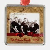 Personalisiertes Weihnachtspapier Tasche FOTO Orna Ornament Aus Metall (Vorne)