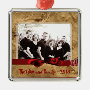 Personalisiertes Weihnachtspapier Tasche FOTO Orna Ornament Aus Metall