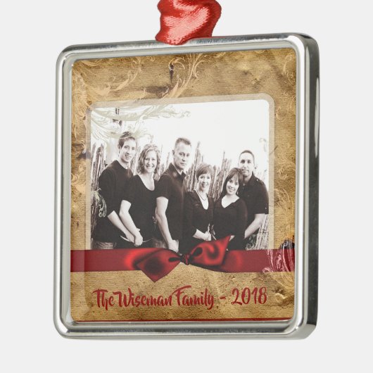 Personalisiertes Weihnachtspapier Tasche FOTO Orna Ornament Aus Metall (Links)