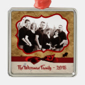 Personalisiertes Weihnachtspapier Tasche FOTO Orna Ornament Aus Metall (Vorne)