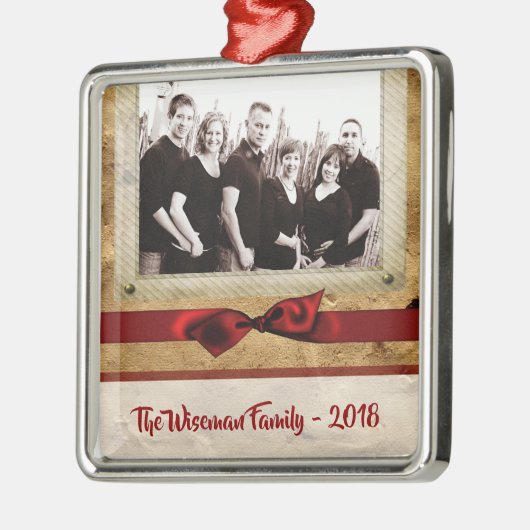 Personalisiertes Weihnachtspapier Tasche FOTO Orna Ornament Aus Metall (Links)