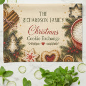 Personalisiertes Weihnachtsplätzchen-Austausch-Küc Geschirrtuch (Gefaltet)